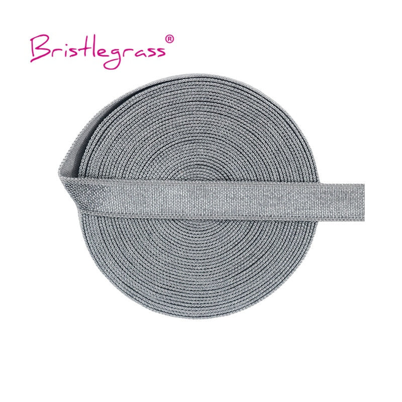 5 yards 10mm Solid Shiny Non-Foldover Elastic Spandex Satin Band Bra Strap