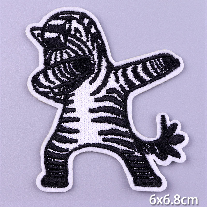 Dancing Funny Zebra DIY Cartoon Patches Clothes Patch Embroidered Stickers Badge