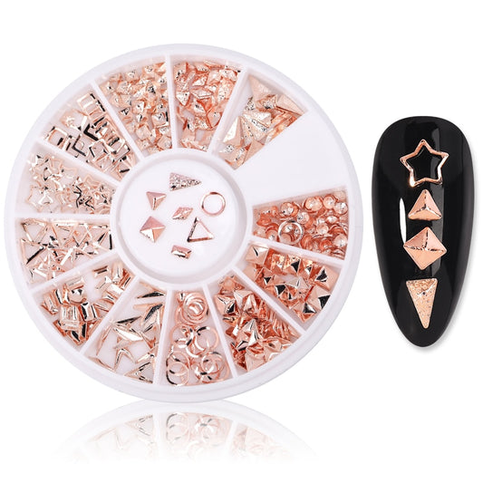 Rose Gold Star Square Triangle Nail Art Decoration Accessories Nails Jewelry