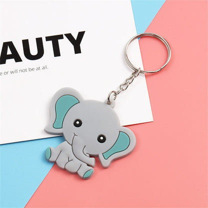 5 Styles Simulation Animal PVC Keychain Charms Car Key Ring Bag Ornaments Cute