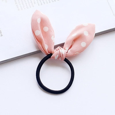 15 Styles Cute Rabbit ears Tied rope hair accessories female rubber band elastic