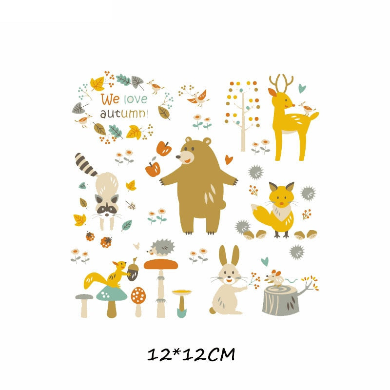 46 Styles Iron on Cute Animal Patches Set for Kids Clothing DIY T-shirt Applique