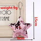 Light Pink Five-pointed Star Sequins Keychain for Women Ladies Mom Gift Keyring