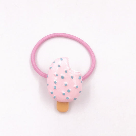 1PCS Pink Sprinkles Ice Cream Bar Girls Hairbands Kids Elastics Rubber Head