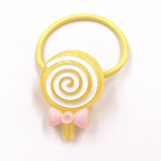 1PCS Yellow Lollipop Girls Hairbands Kids Elastics Rubber Head Bands Hair Rope