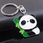 Panda And Bamboo Keychain Stainless Steel Key Chain Charms Women Bag Cartoon