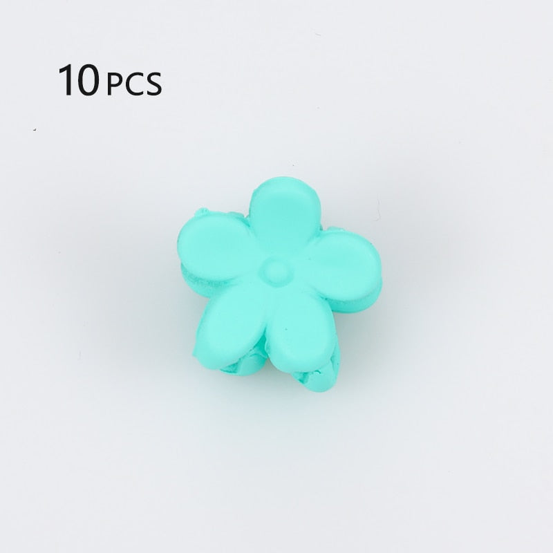 16 Styles 10 pcs Cute girl flower Small Hair clip child cute candy color hair