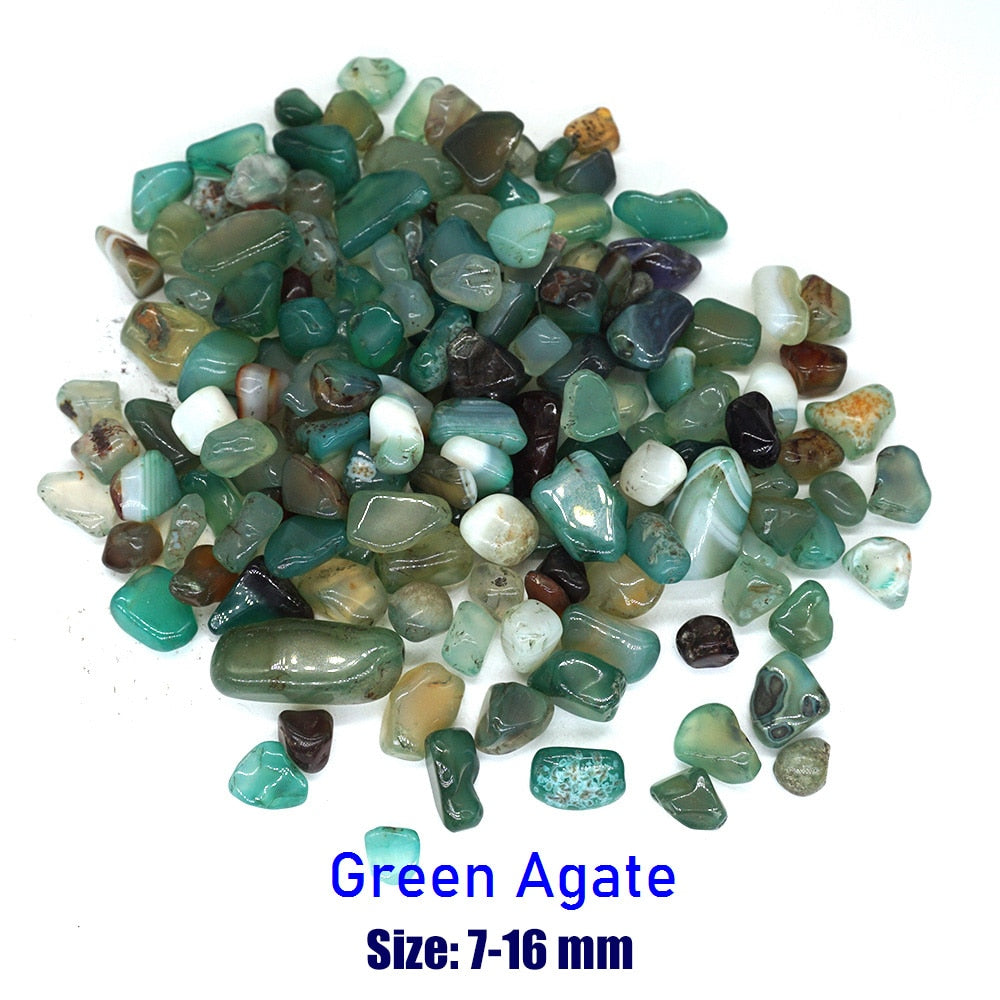 50-100g Green Agate Natural Stones Gravel Chip Rock Minerals Aquarium Decoration