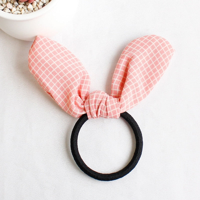 15 Styles Cute Rabbit ears Tied rope hair accessories female rubber band elastic