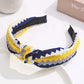 48 Styles Women Elegant Top Knot Headband Print Dot Hairbands Girls Striped