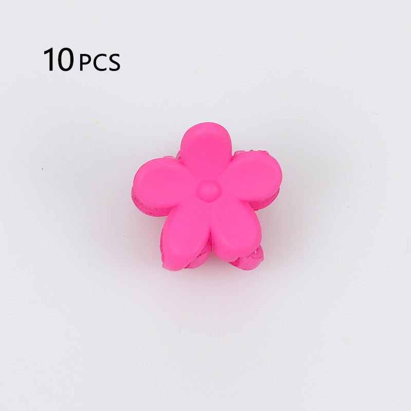 16 Styles 10 pcs Cute girl flower Small Hair clip child cute candy color hair