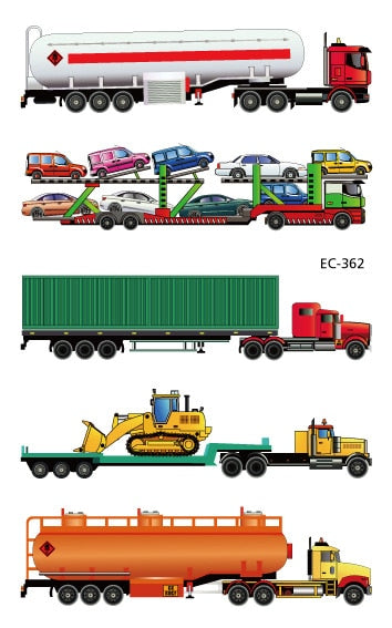 Construction Temporary Tattoos Kids Waterproof Fake Tattoos Sticker Tractor Dump