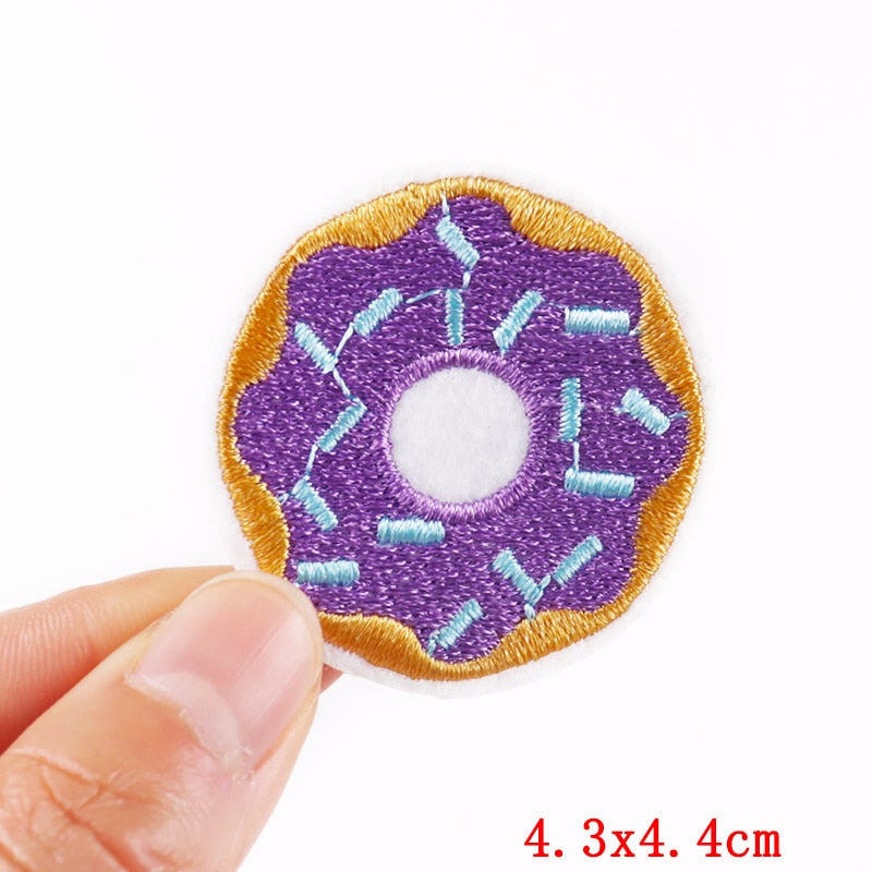 Purple Donut With Sprinkles Cartoon Patches Clothing Sticker Patch Decal