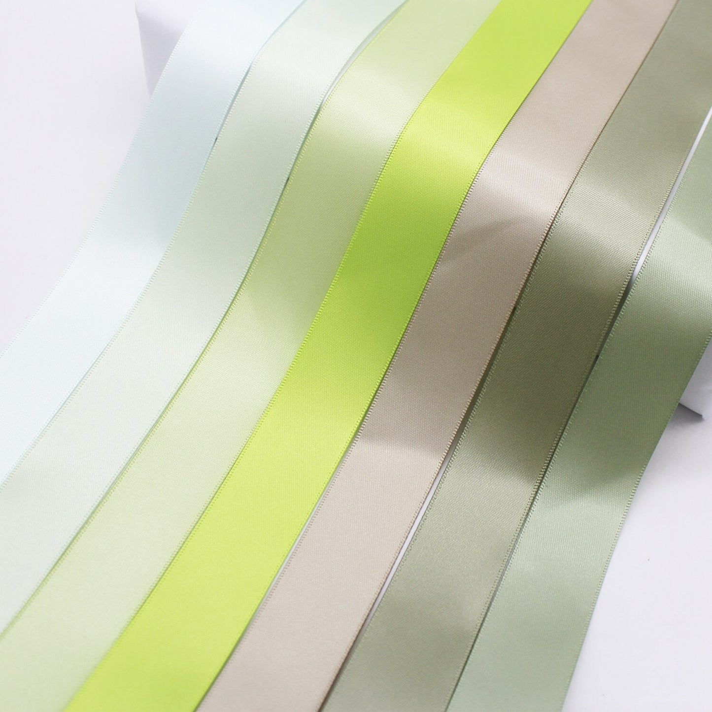 5 Meter Lot Grosgrain Ribbon Satin Ribbon Green Olive Moss Mint Sage