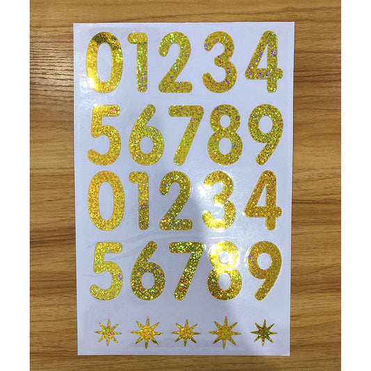 1pc Gold Numbers Happy Birthday Party Stickers Decals for Balloon Party Supplies