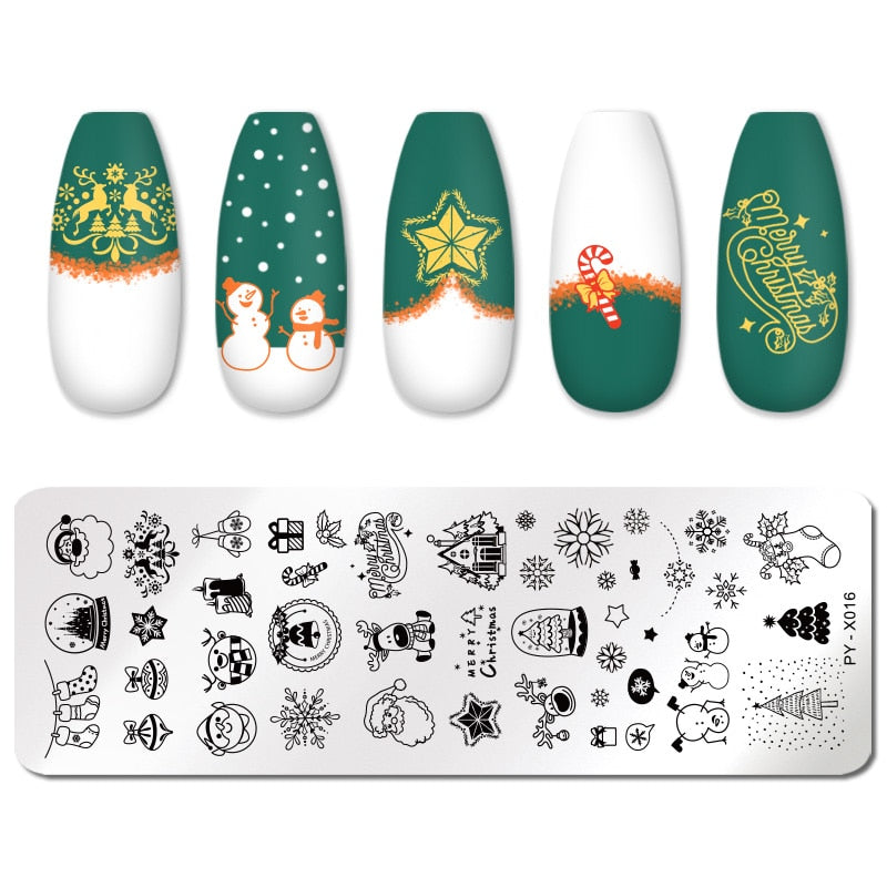 Merry Christmas Nail Stamping Plates Stencil Tools Template Plate Mold Nail Art