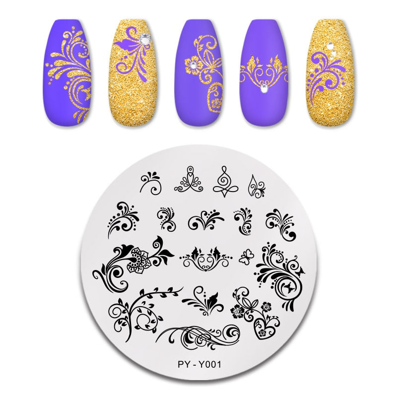 Abstract Swirl Nail Stamping Plates Stencil Tools Template Plate Mold Nail Art