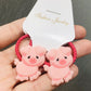 2Pcs Cute Pink Piggy Elastic Hair Bands Children Rubber Scrunchies Girls