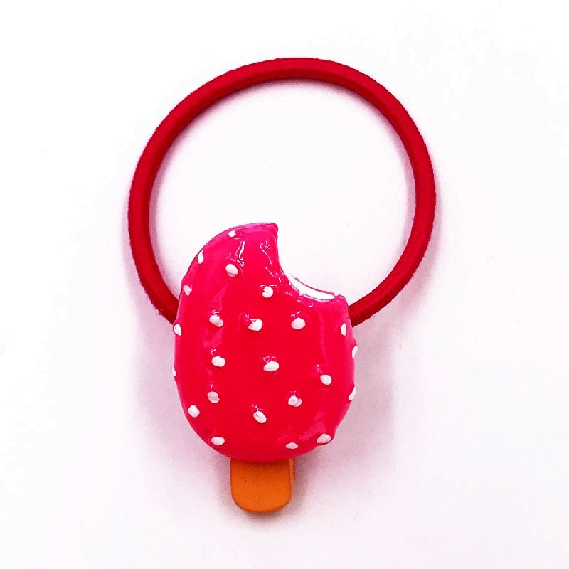 1PCS Raspberry Ice Cream Girls Hairbands Kids Elastics Rubber Head Bands Hair