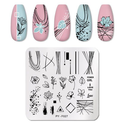 Flowers Leaves Nail Stamping Plates Stencil Tools Template Plate Mold Nail Art