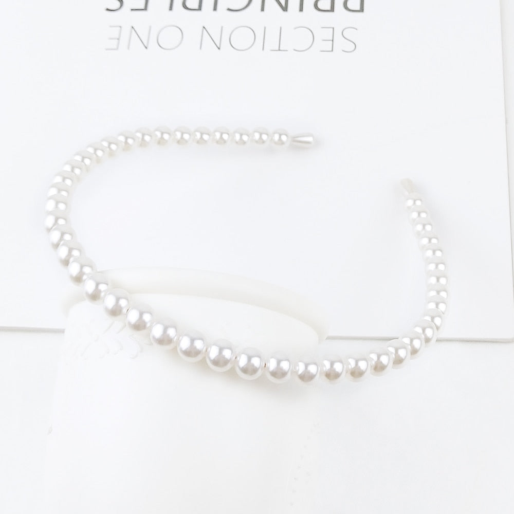 Elegant White Pearl Design Women Hairbands Fashion Headband Girls Hair Hoop