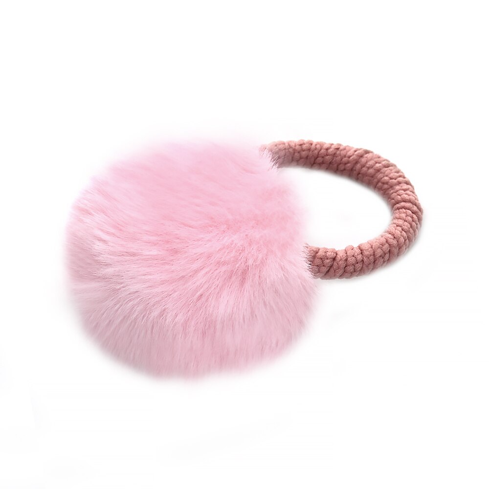 10 Styles Fur Ball With Elastic Rope Hair Band Handmade Elastic Ponytail Holders