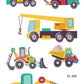 Construction Temporary Tattoos Kids Waterproof Fake Tattoos Sticker Tractor Dump