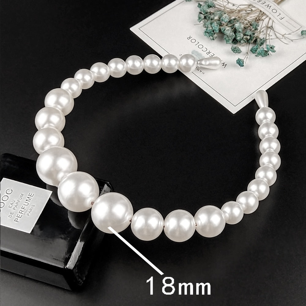 6 Styles Big Pearl Headband for Women Elegant Headband Wild Personality Fashion