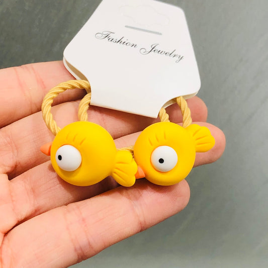 2Pcs Fish with Big Eye Children Hair Clips Scrunchies Hair Bands Clip Girls Head