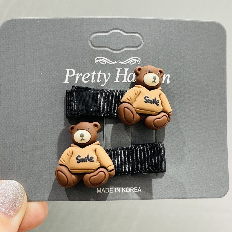 18 Styles 2Pcs/set Animals Bear Hair Accessories Children Rubber Bands