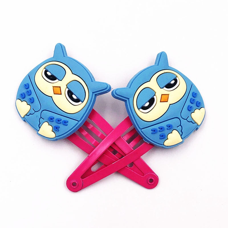 33 Styles 2Pcs/Set Girls Cute Cartoon Animals Frog Cat 5cm Hairpins Children