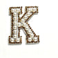 A-Z Alphabet 1Pcs Letter Patches Pearl Rhinestone Alphabet Patches For Clothes