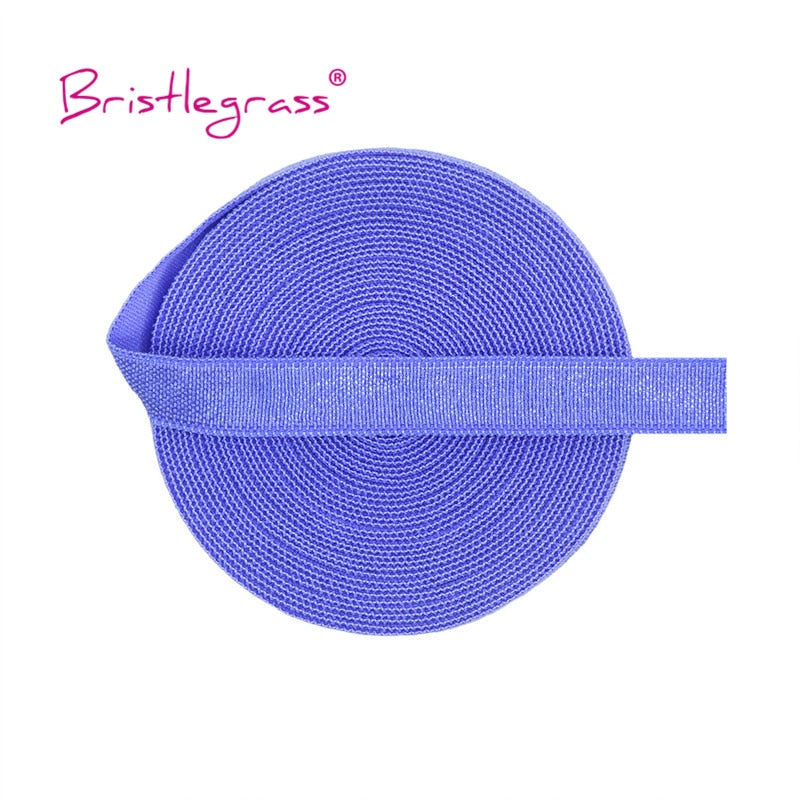 5 yards 10mm Solid Shiny Non-Foldover Elastic Spandex Satin Band Bra Strap