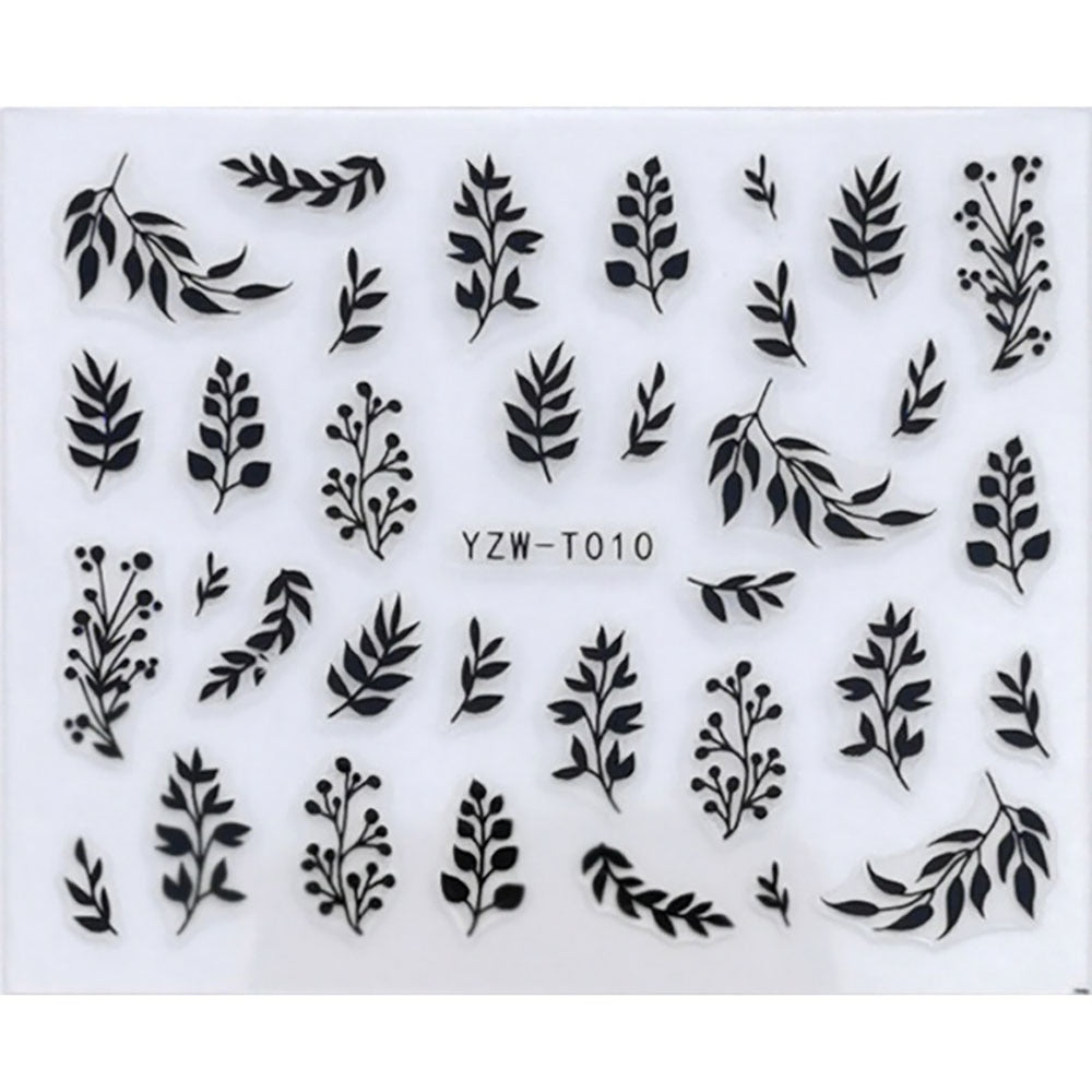 Leaf Branch Nail Stickers Manicure Nails Decal Self-adhesive DIY Nail Art