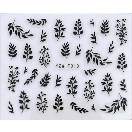 Leaf Branch Nail Stickers Manicure Nails Decal Self-adhesive DIY Nail Art