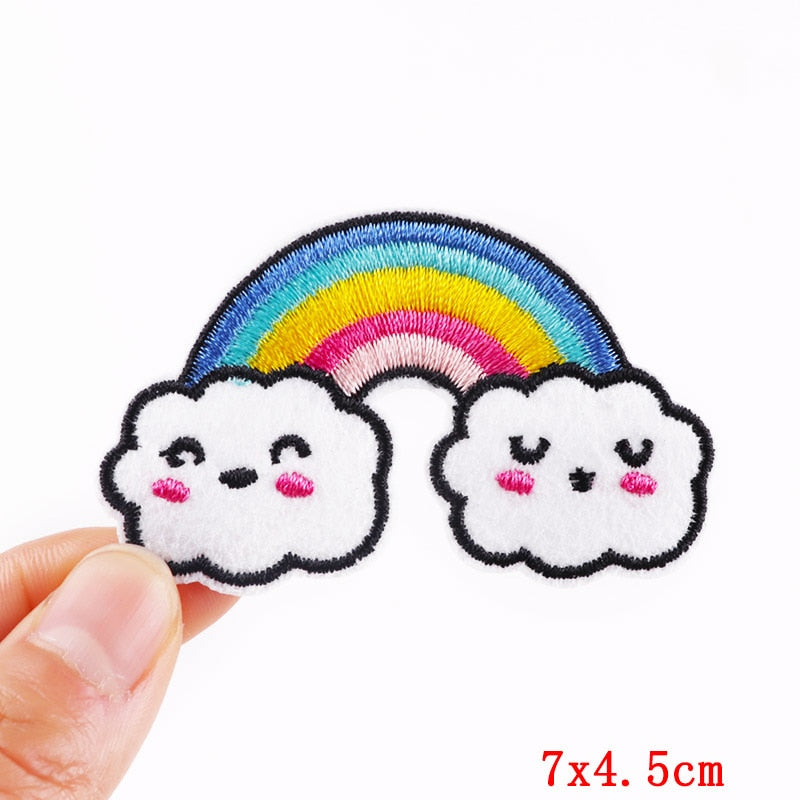 Smily Cloud With Rainbow Cartoon Patches Clothing Sticker Patch Decal Embroidery