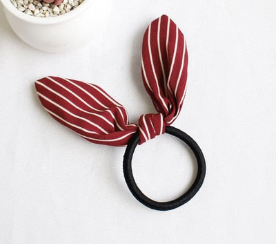 15 Styles Cute Rabbit ears Tied rope hair accessories female rubber band elastic