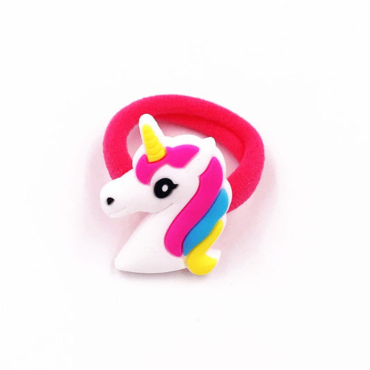 1Pcs Beautiful Unicorn Cartoon Elastic Hair Bands Girls Hair Rope Children Hair