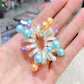 Telephone Wire Line Hair Tie Ring Colorful Ball Spiral Shape Clear Color Rubber