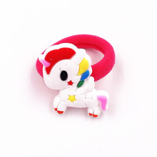 1Pcs Colorful Baby Unicorn WIth Star Cartoon Elastic Hair Bands Girls Hair Rope