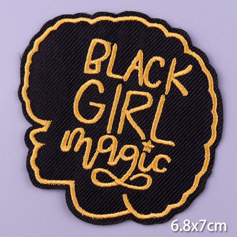 Black Girl Magic DIY Cartoon Patches Clothes Patch Embroidered Stickers Badge