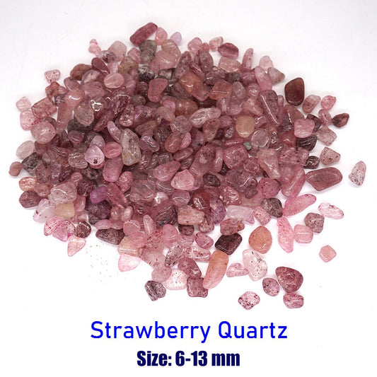 50-100g Strawberry Quartz Natural Stones Gravel Chip Rock Minerals Aquarium