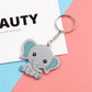 Baby Elephant Simulation Animal PVC Keychain Charms Car Key Ring Bag Ornaments