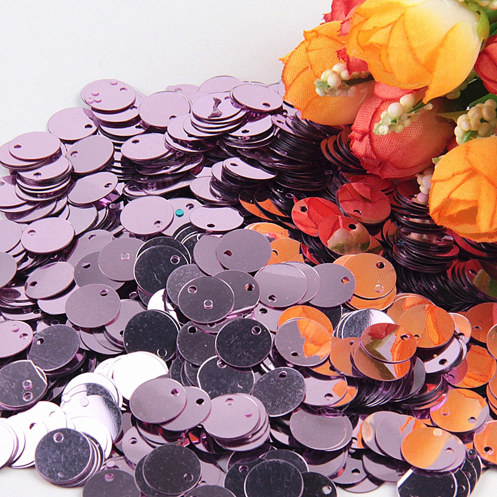 Paillette Sequin 10-30mm Large Flat Round Edge Hole Loose Sequins for Carfs Kids