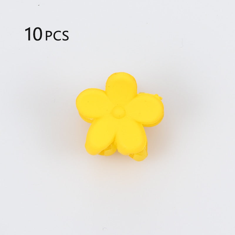 16 Styles 10 pcs Cute girl flower Small Hair clip child cute candy color hair