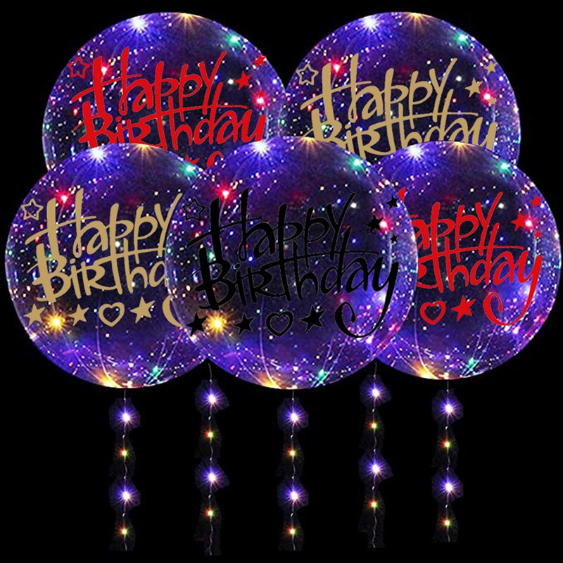 40 Styles Happy Birthday Party Stickers for Big Clear Transparent Balloon Bobo