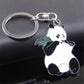 Panda With Stick Keychain Stainless Steel Key Chain Charms Women Bag Cartoon