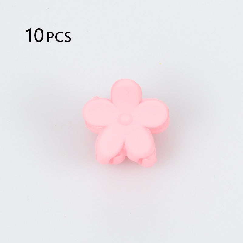 16 Styles 10 pcs Cute girl flower Small Hair clip child cute candy color hair