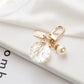9 Styles Pearl Heart Leaf Keychain Charms Ins Metal Accessories Ladies Bag