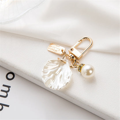 Pearly Shell Keychain Charms Ins Metal Accessories Ladies Bag Ornaments Jewelry